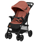 Carucior sport Lionelo Emma Plus Coral Pink – vedere din fata si lateral