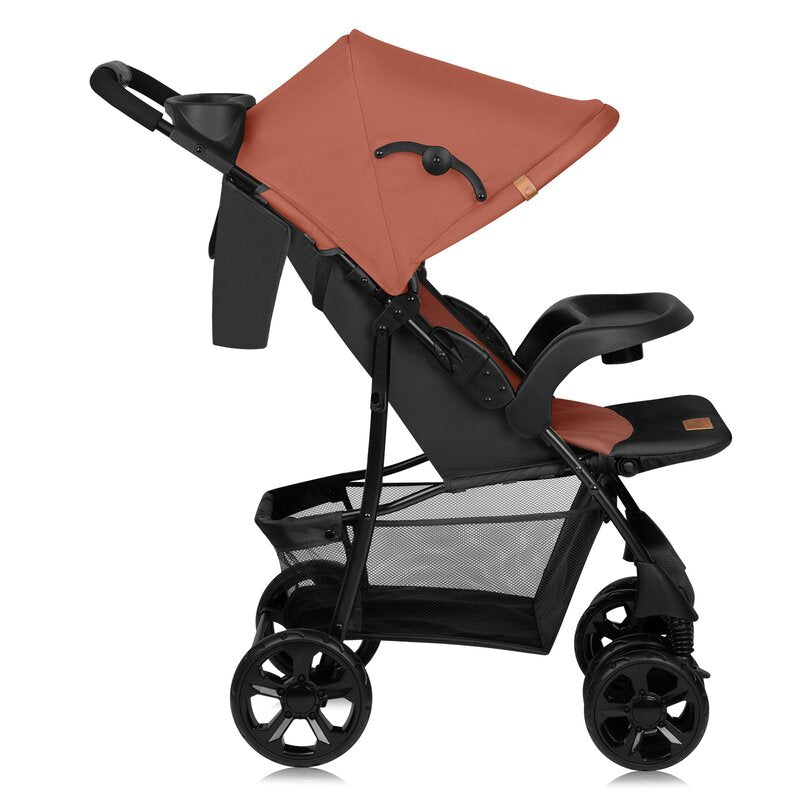 Carucior sport Lionelo Emma Plus Coral Pink – vedere din fata