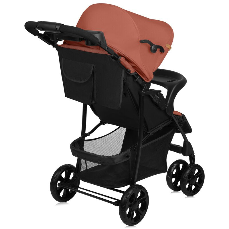 Carucior sport Lionelo Emma Plus Coral Pink – vedere din spate