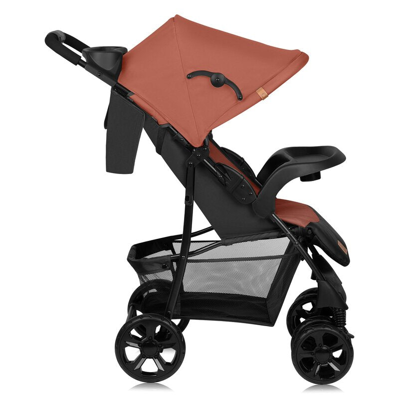 Carucior sport Lionelo Emma Plus Coral Pink – carucior, geanta si pozitie pliata