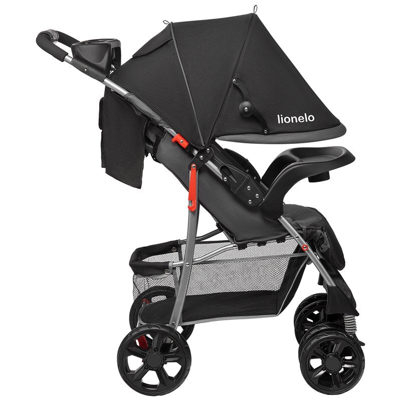 Carucior sport, Lionelo, Emma Plus, Cu tavita, 2 Suporturi pentru pahar, Geanta accesorii, Conform cu standardul european de securitate EN1888-1, Stone