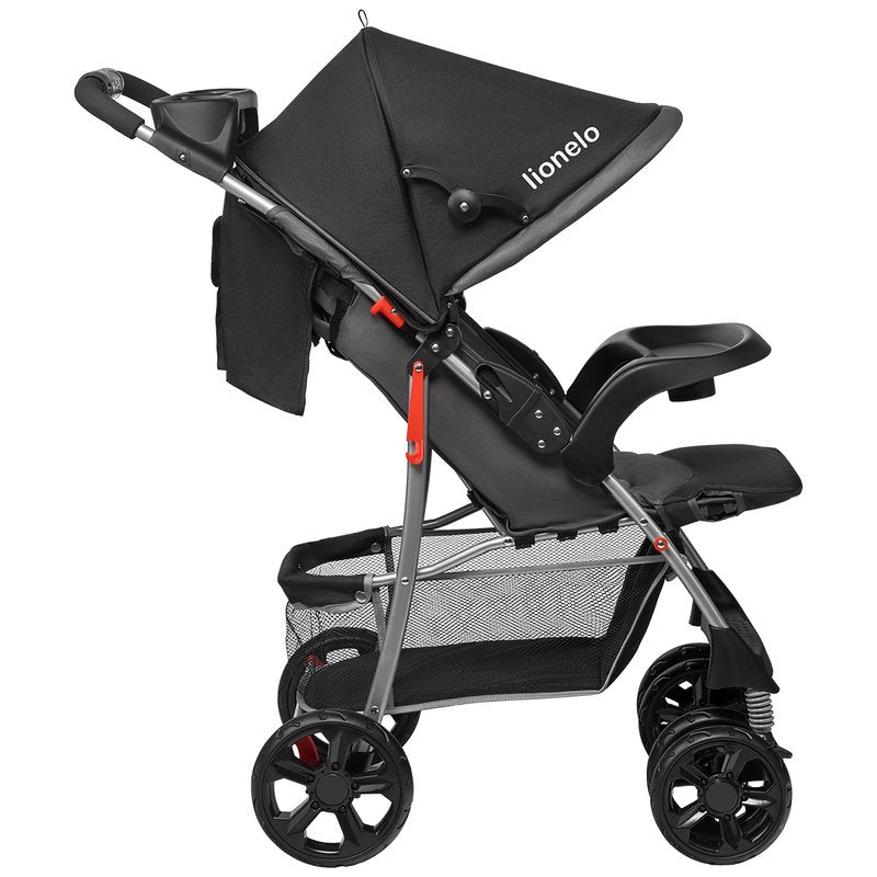 Carucior sport, Lionelo, Emma Plus, Cu tavita, 2 Suporturi pentru pahar, Geanta accesorii, Conform cu standardul european de securitate EN1888-1, Stone