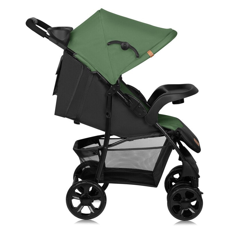 Carucior sport Lionelo Emma Plus Green Emerald – profil cu spatar reglabil