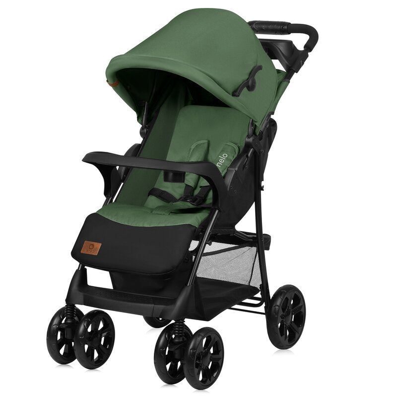 Carucior sport Lionelo Emma Plus Green Emerald – vedere din fata si lateral
