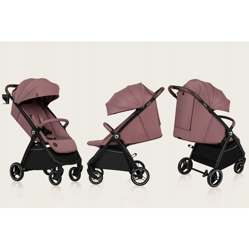 Carucior sport, Lionelo, Ingrid, Capotina impermeabila cu filtru UPF50+, Pana la 22 Kg, Spatar reglabil in 3 pozitii, Include suport pahar si plasa de tantari, Sistem pentru pliere automata, 6 luni+, Roz