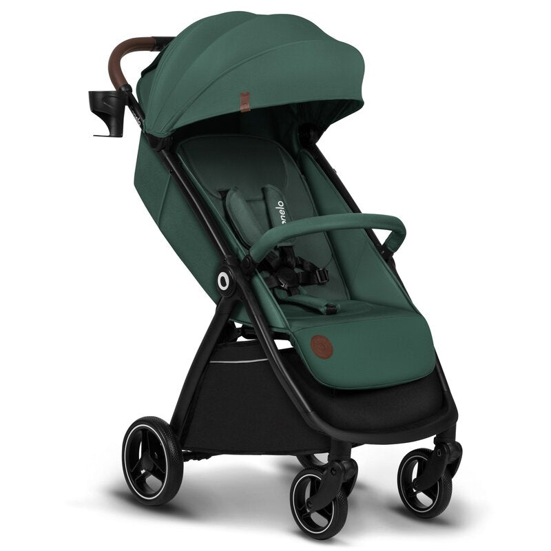 Carucior sport, Lionelo, Ingrid, Capotina impermeabila cu filtru UPF50+, Pana la 22 Kg, Spatar reglabil in 3 pozitii, Include suport pahar si plasa de tantari, Sistem pentru pliere automata, 6 luni+, Verde