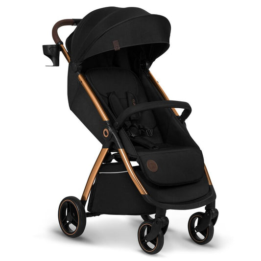 Carucior sport, Lionelo, Ingrid, Capotina impermeabila cu filtru UPF50+, Pana la 22 Kg, Spatar reglabil in 3 pozitii, Include suport pahar si plasa de tantari, Sistem pentru pliere automata, 6 luni+, Negru