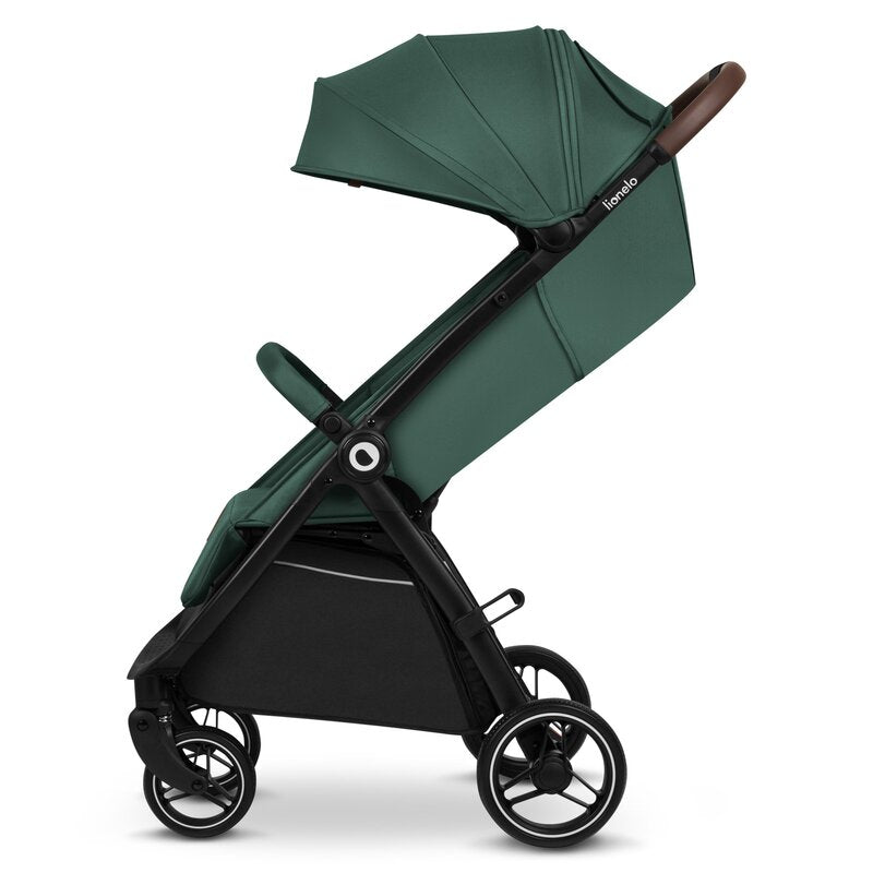 Carucior sport, Lionelo, Ingrid, Capotina impermeabila cu filtru UPF50+, Pana la 22 Kg, Spatar reglabil in 3 pozitii, Include suport pahar si plasa de tantari, Sistem pentru pliere automata, 6 luni+, Verde