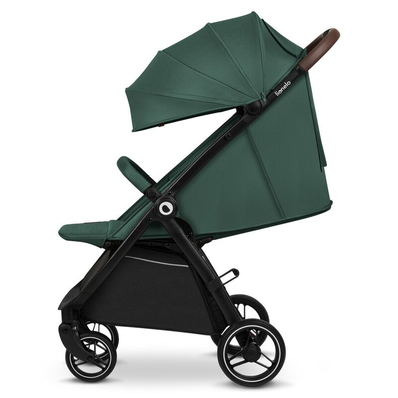 Carucior sport, Lionelo, Ingrid, Capotina impermeabila cu filtru UPF50+, Pana la 22 Kg, Spatar reglabil in 3 pozitii, Include suport pahar si plasa de tantari, Sistem pentru pliere automata, 6 luni+, Verde