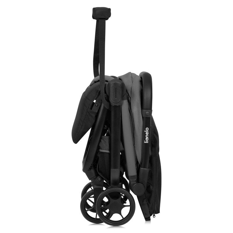 Carucior sport, Lionelo, Julie Air, Greutate redusa - 7.5 kg, Sustine 22 kg, 6 luni+, Capotina impermeabila, Protectie SPF 50+, Include suport sticla, Pliere compacta pentru calatorii, Conform cu EN1888-1 si EN1888-2, Gri