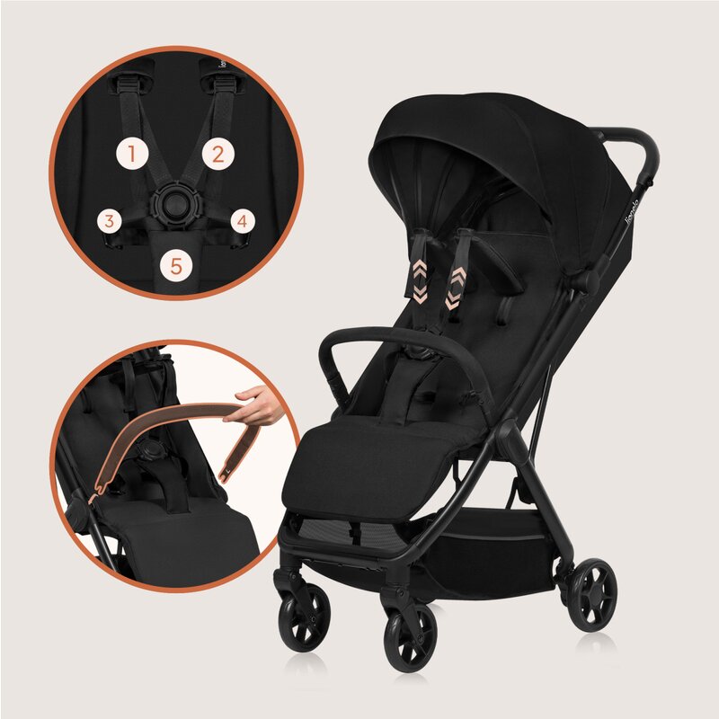 Carucior sport Lionelo Julie Air, Negru Onyx