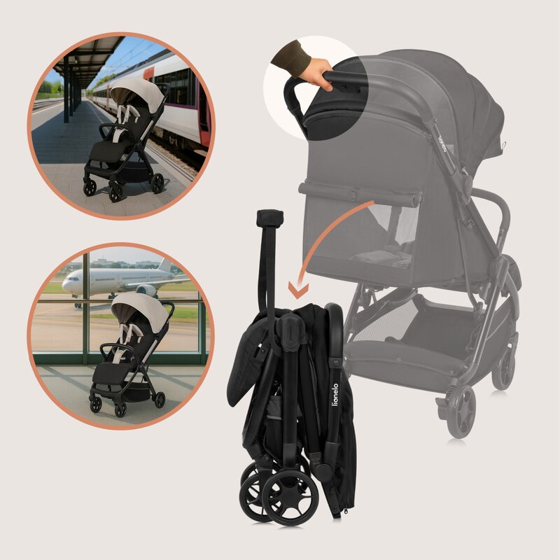 Carucior sport Lionelo Julie Air, Negru Onyx
