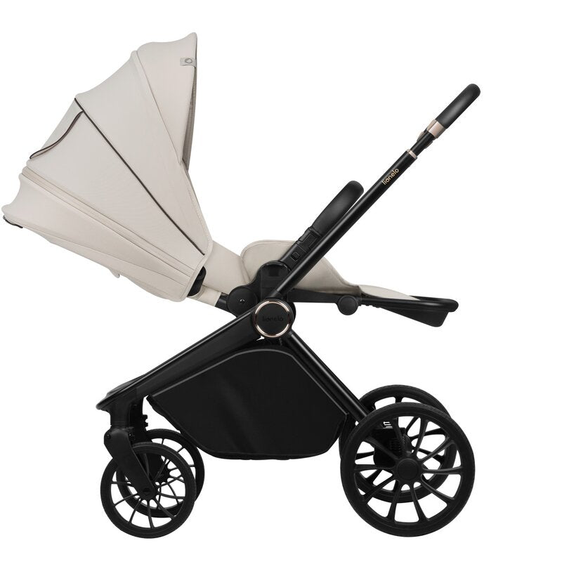 Carucior sport, Lionelo, Mika Plus, Cadru din aluminiu, Copertina XXL, Spatar reglabil in 3 pozitii, Cu accesorii, Pana la 22 kg, 6-48 luni; EN1888-1, EN1888-2 EN1466, Bej