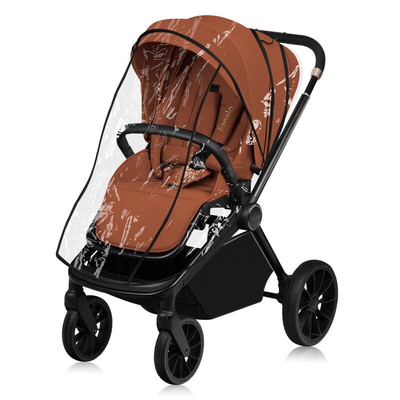 Carucior sport, Lionelo, Mika Plus, Cadru din aluminiu, Copertina XXL, Spatar reglabil in 3 pozitii, Cu accesorii, Pana la 22 kg, 6-48 luni; EN1888-1, EN1888-2 EN1466, Maro