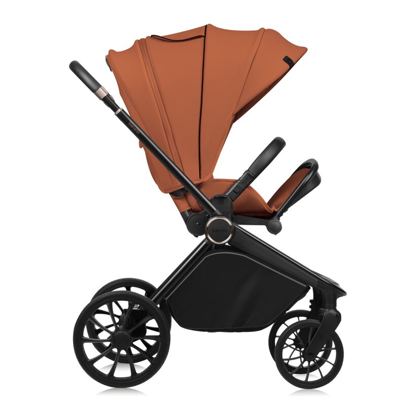 Carucior sport, Lionelo, Mika Plus, Cadru din aluminiu, Copertina XXL, Spatar reglabil in 3 pozitii, Cu accesorii, Pana la 22 kg, 6-48 luni; EN1888-1, EN1888-2 EN1466, Maro