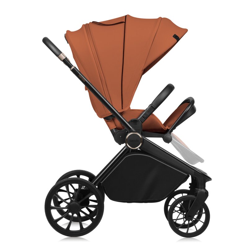 Carucior sport, Lionelo, Mika Plus, Cadru din aluminiu, Copertina XXL, Spatar reglabil in 3 pozitii, Cu accesorii, Pana la 22 kg, 6-48 luni; EN1888-1, EN1888-2 EN1466, Maro