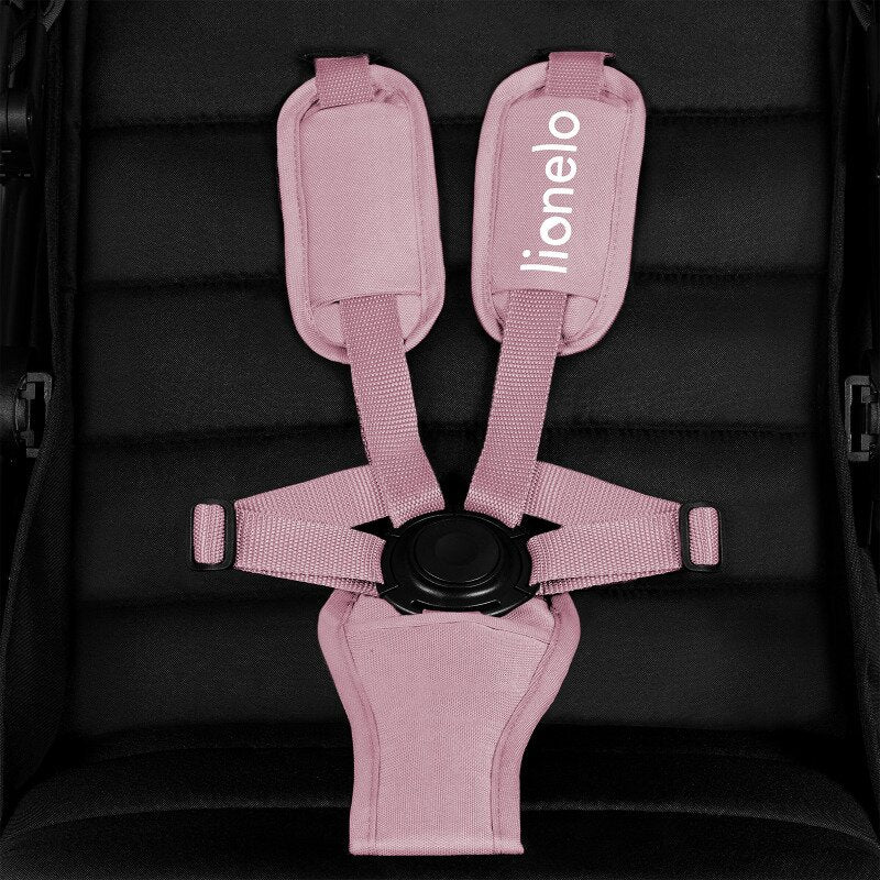 Carucior sport, Lionelo, Mira, Maner reglabil in 5 pozitii, Spatar si suport de picioare reglabile, Plasa de tantari si suport biberon incluse, Pana la 22 kg, 6 luni+, Conform cu EN1888-1, EN1888-2, Testare SGS, Roz