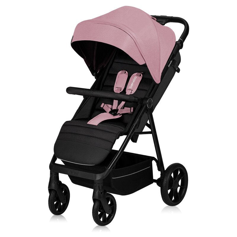Carucior sport, Lionelo, Mira, Maner reglabil in 5 pozitii, Spatar si suport de picioare reglabile, Plasa de tantari si suport biberon incluse, Pana la 22 kg, 6 luni+, Conform cu EN1888-1, EN1888-2, Testare SGS, Roz