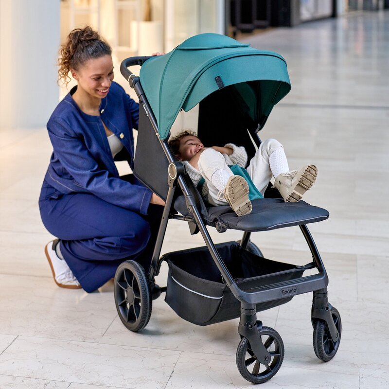 Carucior sport, Lionelo, Mira, Maner reglabil in 5 pozitii, Spatar si suport de picioare reglabile, Plasa de tantari si suport biberon incluse, Pana la 22 kg, 6 luni+, Conform cu EN1888-1, EN1888-2, Testare SGS, Bej