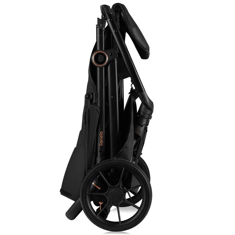 Carucior sport, Lionelo, Mira, Maner reglabil in 5 pozitii, Spatar si suport de picioare reglabile, Plasa de tantari si suport biberon incluse, Pana la 22 kg, 6 luni+, Conform cu EN1888-1, EN1888-2, Testare SGS, Negru