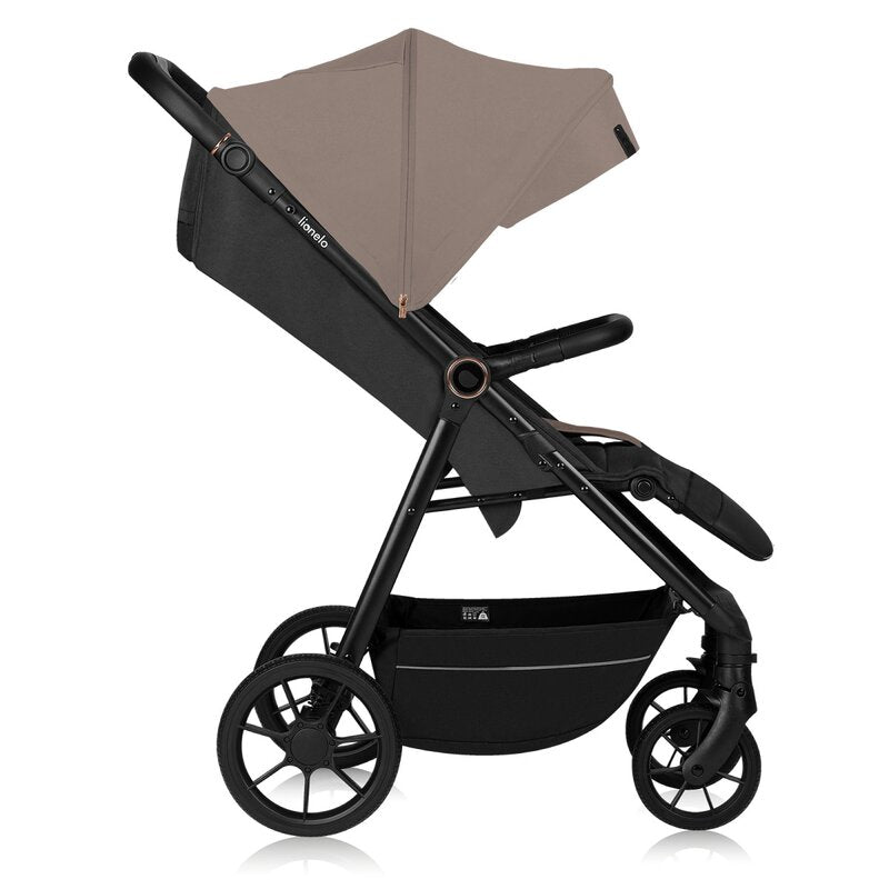 Carucior sport, Lionelo, Mira, Maner reglabil in 5 pozitii, Spatar si suport de picioare reglabile, Plasa de tantari si suport biberon incluse, Pana la 22 kg, 6 luni+, Conform cu EN1888-1, EN1888-2, Testare SGS, Bej