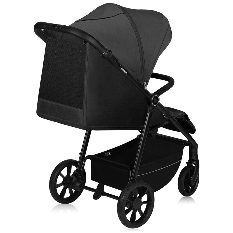 Carucior sport, Lionelo, Mira, Maner reglabil in 5 pozitii, Spatar si suport de picioare reglabile, Plasa de tantari si suport biberon incluse, Pana la 22 kg, 6 luni+, Conform cu EN1888-1, EN1888-2, Testare SGS, Gri