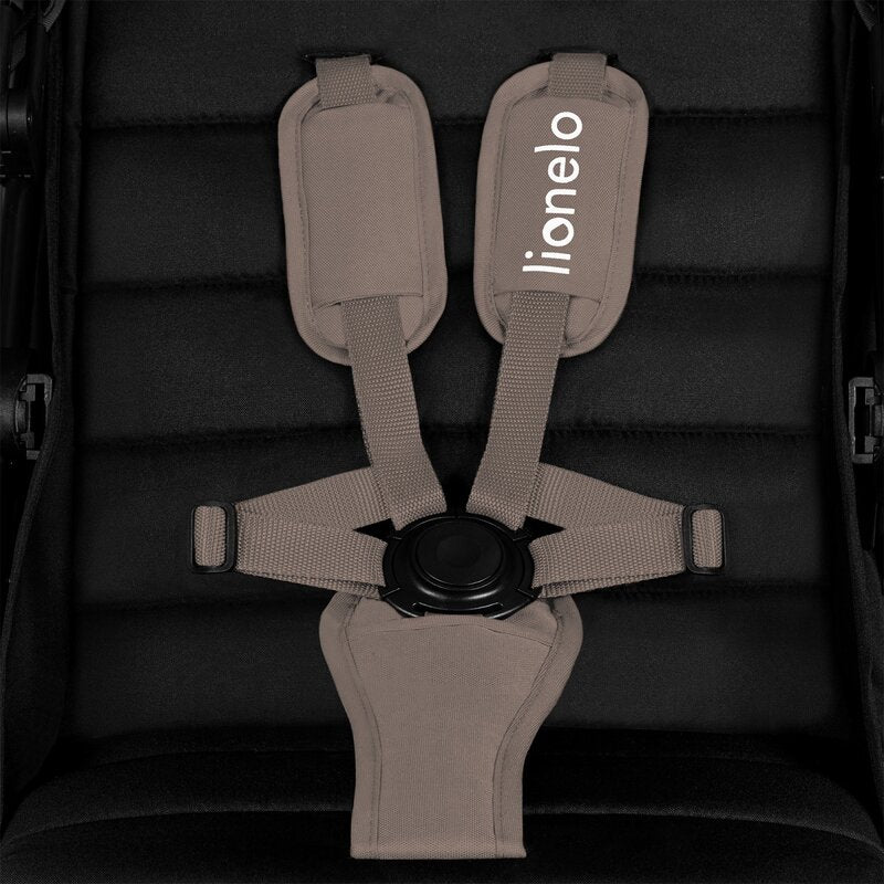 Carucior sport, Lionelo, Mira, Maner reglabil in 5 pozitii, Spatar si suport de picioare reglabile, Plasa de tantari si suport biberon incluse, Pana la 22 kg, 6 luni+, Conform cu EN1888-1, EN1888-2, Testare SGS, Bej