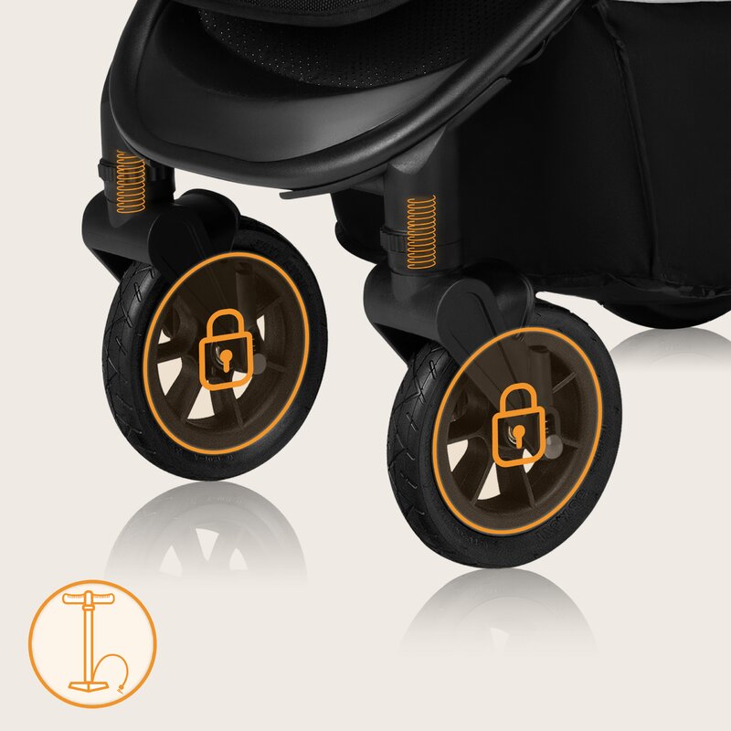 Carucior sport, Lionelo, Natt, De la nastere, Cu accesorii si capotina XXL reglabila, 0 - 22 kg, Conform cu standardele europene de securitate EN1888-1, EN1888-2, Bej
