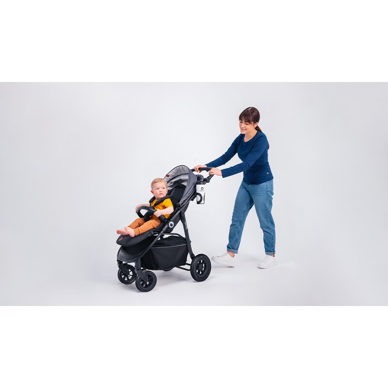 Carucior sport, Lionelo, Natt, De la nastere, Cu accesorii si capotina XXL reglabila, 0 - 22 kg, Conform cu standardele europene de securitate EN1888-1, EN1888-2, Bej