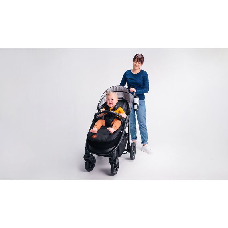 Carucior sport, Lionelo, Natt, De la nastere, Cu accesorii si capotina XXL reglabila, 0 - 22 kg, Conform cu standardele europene de securitate EN1888-1, EN1888-2, Bej