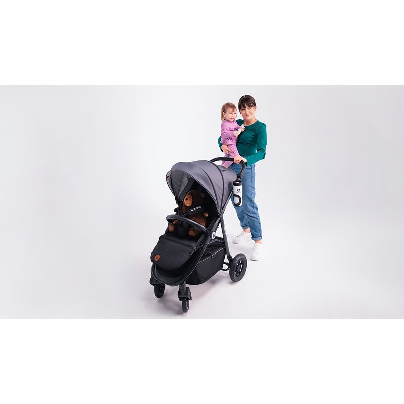 Carucior sport, Lionelo, Natt, De la nastere, Cu accesorii si capotina XXL reglabila, 0 - 22 kg, Conform cu standardele europene de securitate EN1888-1, EN1888-2, Bej