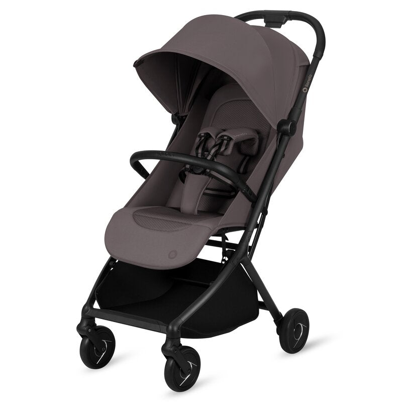 Carucior sport, Lionelo, Sia, 5.9 kg, Ultracompact, Pliere rapida cu o mana, Copertina UPF50+, Plasa de tantari si suport pentru biberon incluse, 6-48 luni, Sustine 22 kg, Bej Taupe