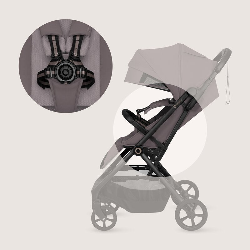 Carucior sport, Lionelo, Tansi, Pliere automata, Ultracompact, Manevrare cu o mana, Roti cu tehnologie GravelTech, Spatar si suport picioare reglabile, 6-48 luni, Sustine 22 kg, Bej Taupe