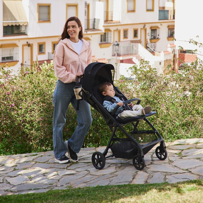 Carucior sport, Lionelo, Tansi, Pliere automata, Ultracompact, Manevrare cu o mana, Roti cu tehnologie GravelTech, Spatar si suport picioare reglabile, 6-48 luni, Sustine 22 kg, Bej Taupe