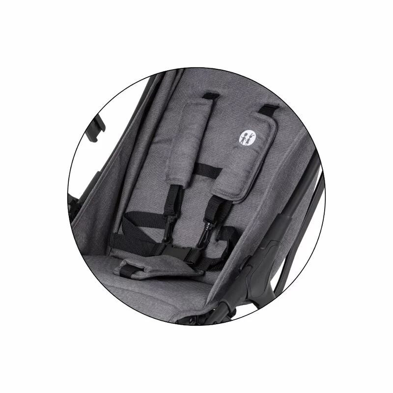 Carucior sport, Petite&Mars, Pax Ultimate, Compact - 7 kg, Spatar ajustabil, Suport picioare reglabil, Pliere tip carte, 6-36 luni, Pana la 22 kg, Gri