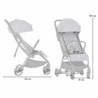 Carucior sport, Petite&Mars, Pax Ultimate, Compact - 7 kg, Spatar ajustabil, Suport picioare reglabil, Pliere tip carte, 6-36 luni, Pana la 22 kg, Gri