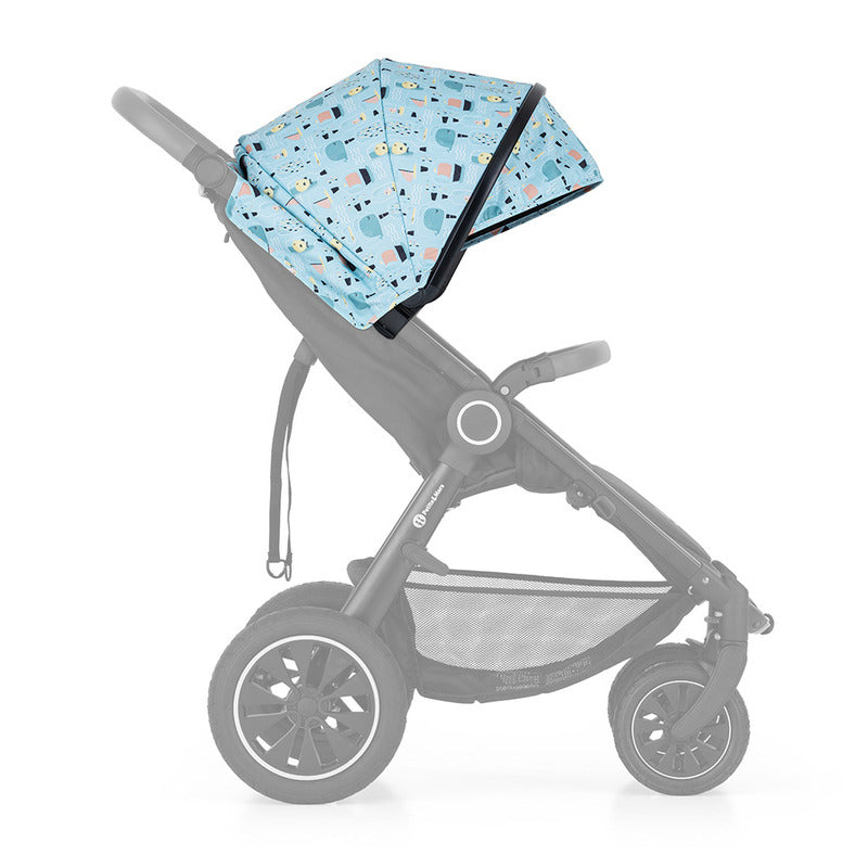 Carucior sport, Petite&Mars, Street+ Air, Include capotina impermeabila Editie limitata, Cu fereastra, husa picioare, cos de bagaje, Cu roti gonflabile, Centura de siguranta in 5 puncte, Pana la 25 kg, 6 luni+, Ocean