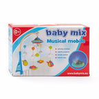 Carusel muzical Baby Mix 4 jucării, Albastru – ambalaj produs