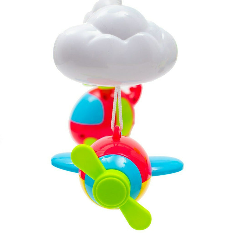 Carusel muzical, BabyMix, Pentru patut bebelusi, Cu proiectii, Cu 107 melodii si sunete ale naturii, Cu 4 jucarii, Blue