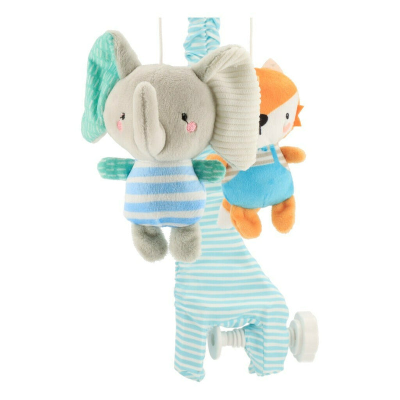 Carusel muzical Baby Mix Elephants and Foxes – detaliu figurine din pluș