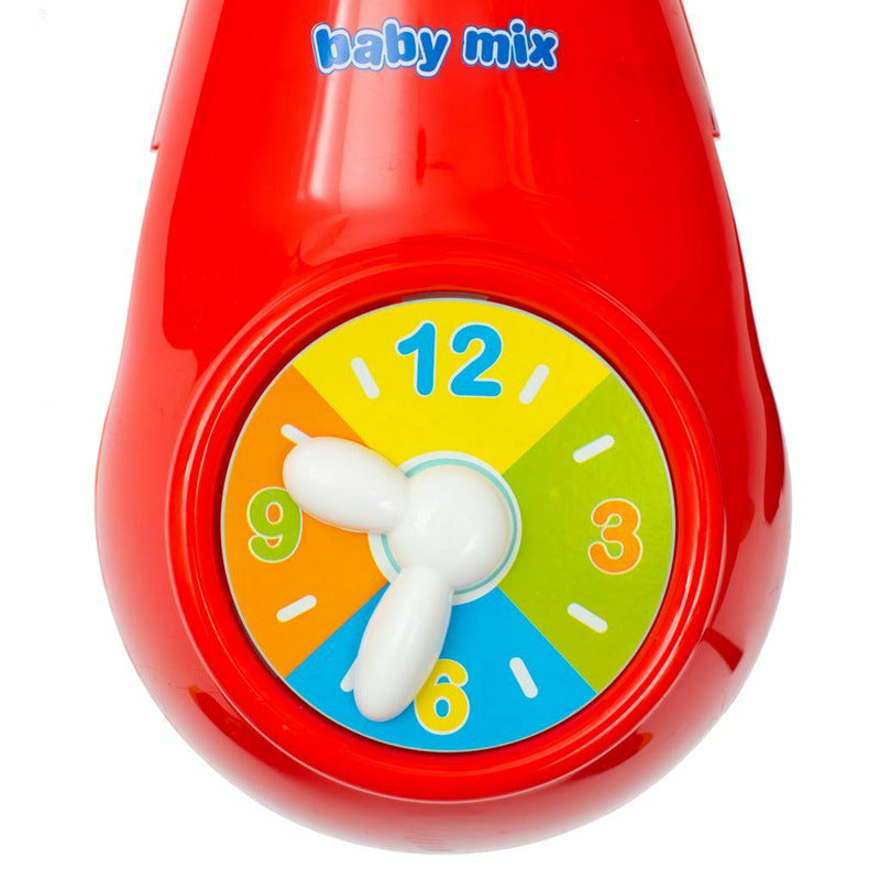 Carusel muzical Baby Mix 11 jucării, Roșu – detaliu ceas