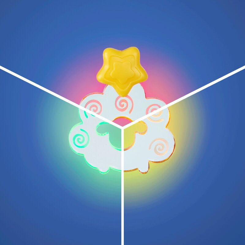 Carusel muzical, Playgro, Cu stelute si norisori, Pana la 30 de minute de muzica linistitoare, Cu 3 moduri de functionare: lumina si muzica, doar lumina sau doar muzica, Astasabil la patut, Fara BPA, Dreamtime Soothing Light Up Mobile