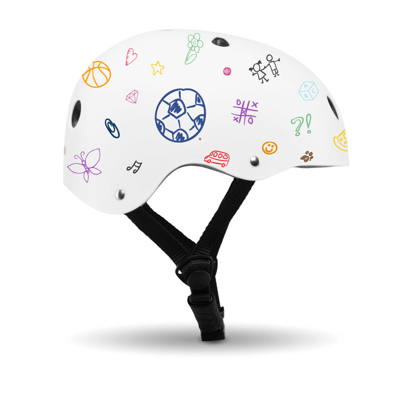Casca pentru copii, Lionelo, Reglabila 50-56 cm, Din ABS si EPS, Conform cu standardul EN1078, Alb