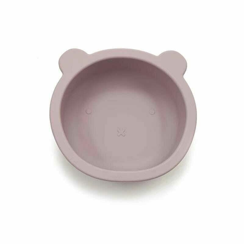 Castron Bocioland cu urechi de ursulet, cu ventuze, Powder Pink