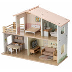Casa de papusi din lemn Free2Play cu 13 piese de mobilier