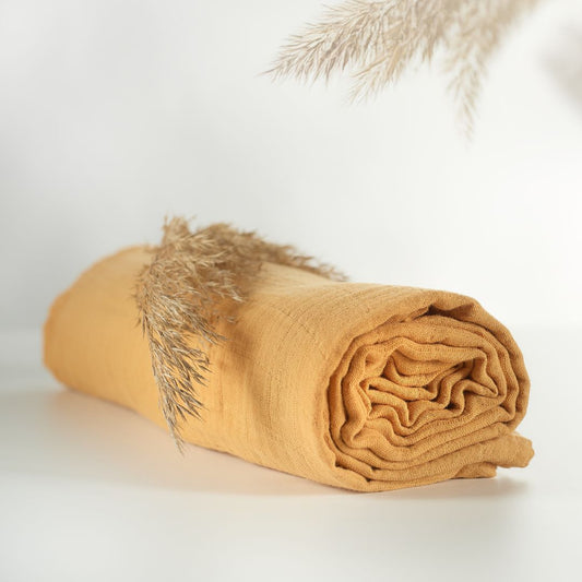 ONINO - Muselina multifunctionala din bumbac 100% organic, HUG.me, Honey Gold, x1 bucata, 120 x 120 cm, certificata GOTS