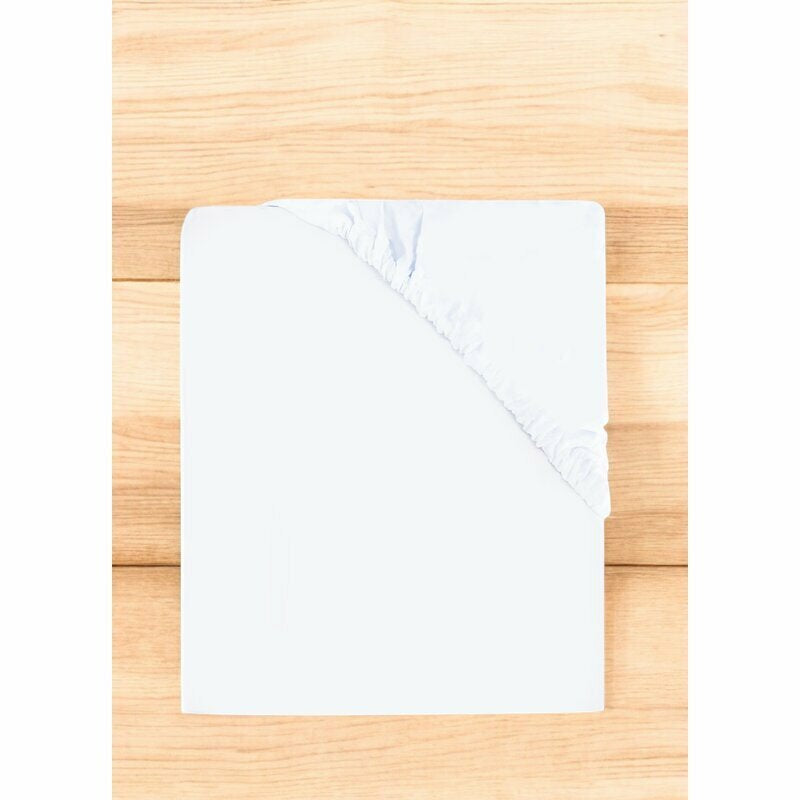 Cearceaf cu elastic, MimiNu, Jerse, Pentru pat 160x80 cm, Material certificat Oeko Tex Standard 100, White