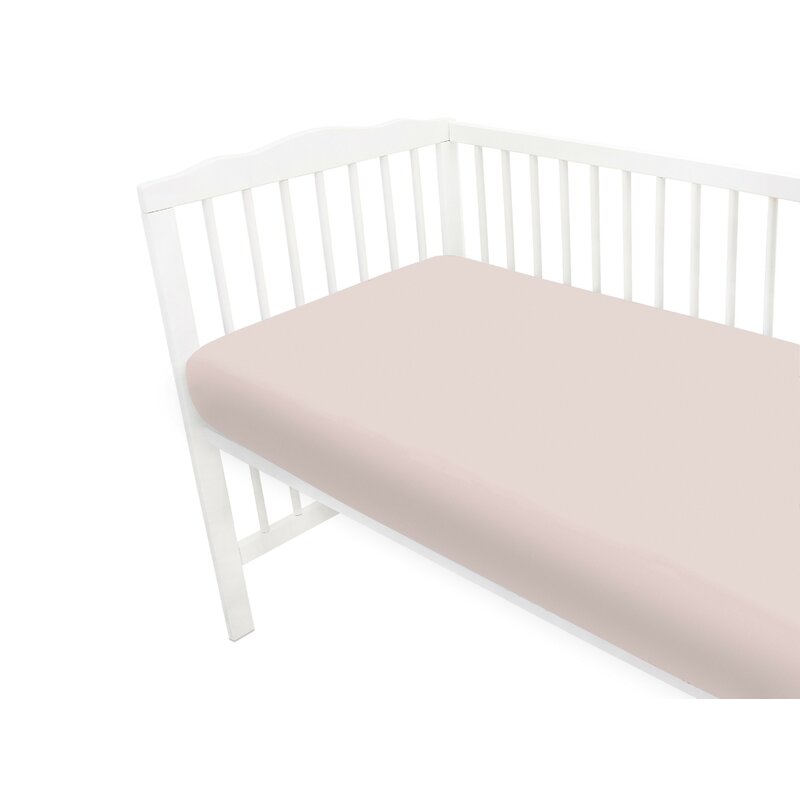 Cearșaf cu elastic MimiNu Powder Pink, 120x60 cm