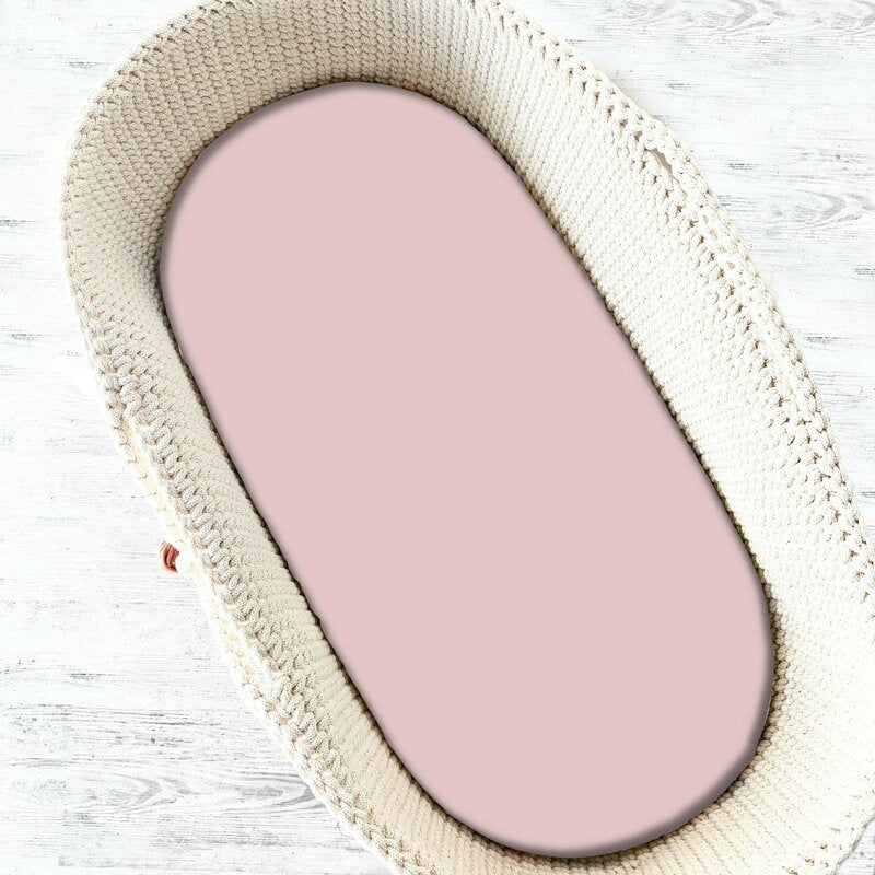 Cearșaf cu elastic MimiNu Royal Powder Pink pentru landou, 80x35 cm