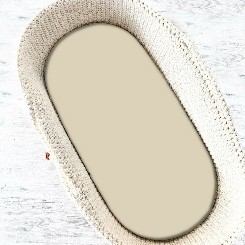 Cearșaf cu elastic MimiNu Nugat, 80x35 cm pentru landou